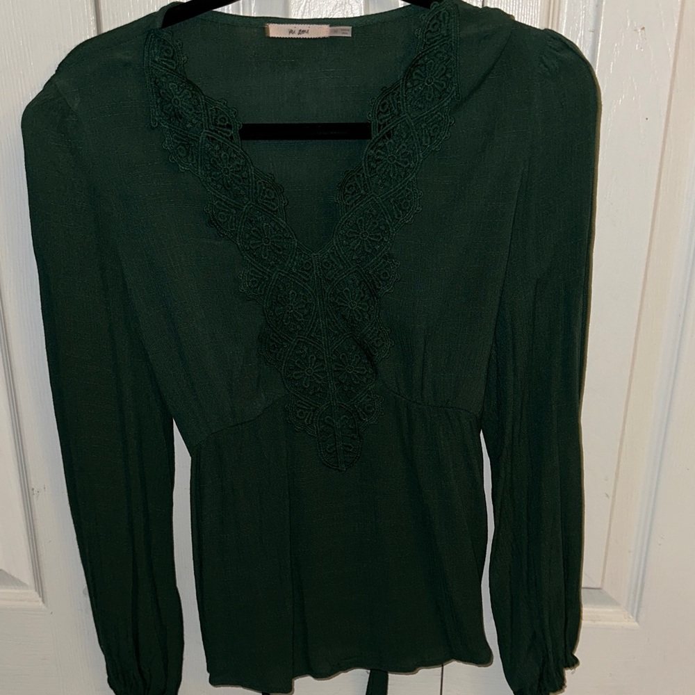 Miami Deep Green Lace Blouse